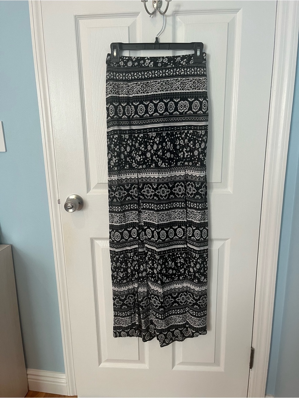 Black Patterned Maxi Skirt by forever 21